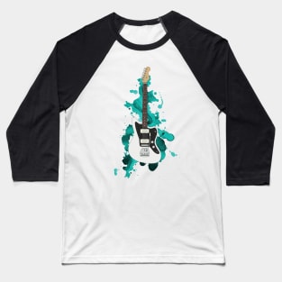 Offset Style Electric Guitar Polar White Color Baseball T-Shirt